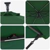 vidaXL Cantilever Banana Parasol Green 294 x 294 x 248 cm