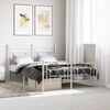 vidaXL Metal Bed Frame without Mattress with Footboard White 140x200cm
