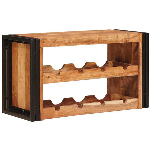 vidaXL Wine Rack Brown 80 x 45 x 33 cm Solid Acacia Wood