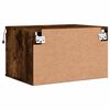 vidaXL Wall-mounted Bedside Cabinet with LED Lights Smoked Oak