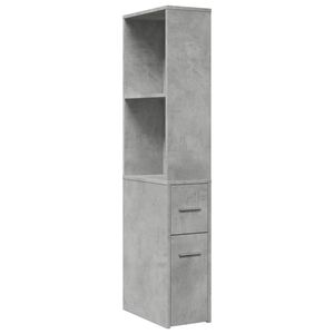 vidaXL Narrow Bathroom Cupboard with Wheels Concrete Grey