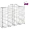 vidaXL Arched Gabion Baskets 20 pcs 200x30x140/160 cm Galvanised Iron