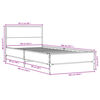 vidaXL Bed Frame without Mattress Grey Sonoma 100x200 cm