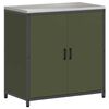 vidaXL Kitchen Storage Set with Shelf 2 pcs Olive Green Steel
