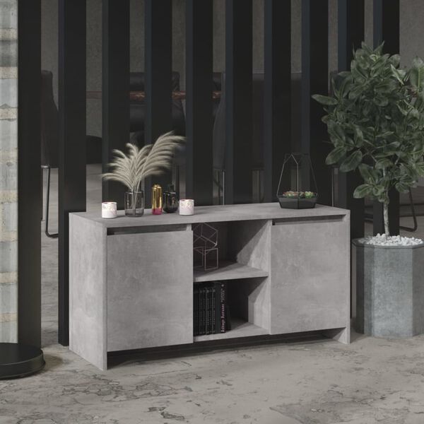 vidaXL TV Cabinet Concrete Grey 102x37.5x52.5 cm Engineered Wood