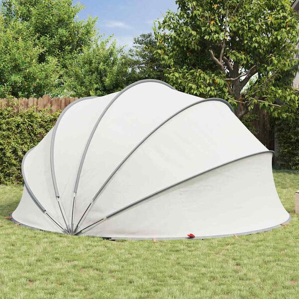 vidaXL Pool Dome Folding Manual Grey and Orange 430 x 430 x 210 cm