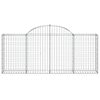 vidaXL Arched Gabion Baskets 15 pcs 200x30x80/100 cm Galvanised Iron