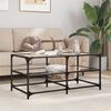 vidaXL Coffee Table with Transparent Glass Top 98.5x50x45 cm Steel