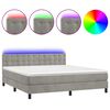 vidaXL Box Spring Bed with Mattress&LED Light Grey 180x200cm Velvet