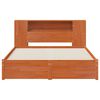 vidaXL Bed Frame with Storage Headboard Wax Brown 140 x 190 cm