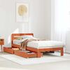 vidaXL Bed Frame without Mattress Wax Brown 90x190 cm Single Solid Wood Pine