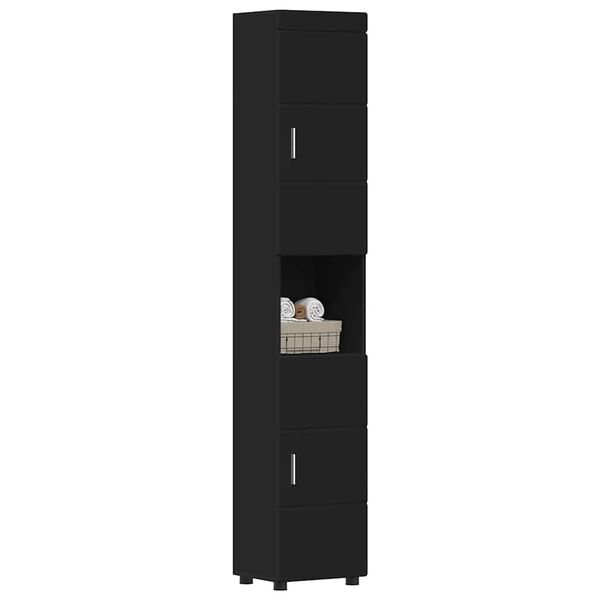 vidaXL Bathroom Cabinet Set TULUM Black 37 x 31.5 x 203 cm