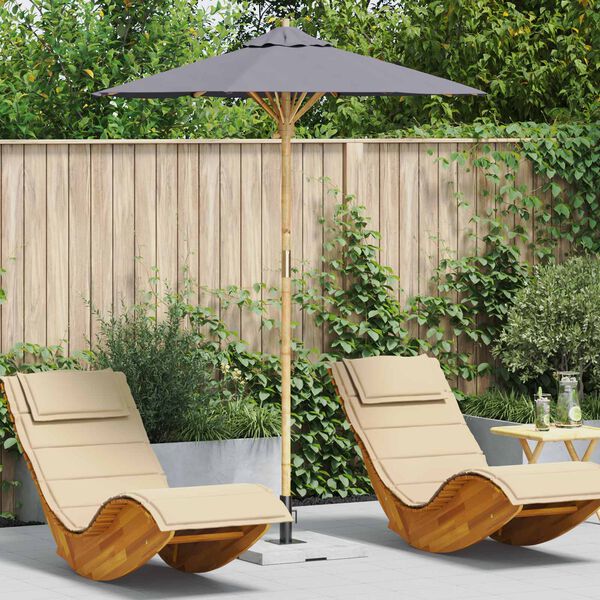 vidaXL Garden Parasol Dark Grey &Oslash; 180 x 230 cm Bamboo