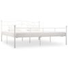 vidaXL Bed Frame without Mattress White Metal 200x200 cm