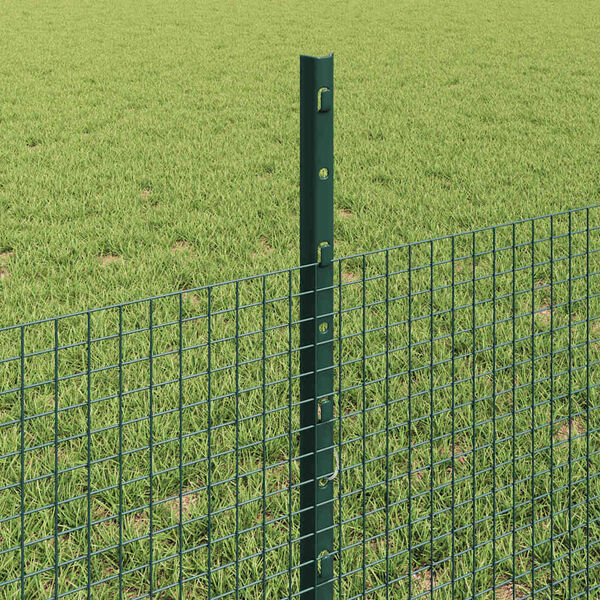 vidaXL Fence with Post Green 0.5 x 25 m Steel
