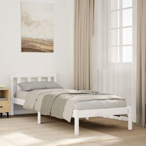 vidaXL Extra Long Bed Frame without Mattress White 80x210 cm Solid Wood Pine