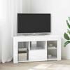 vidaXL Corner LED TV Cabinet High gloss White 100 x 40 x 50 cm