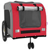 vidaXL Pet Bike Trailer Red and Grey Oxford Fabric and Iron