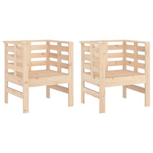 vidaXL Garden Chairs 2 pcs 61.5x53x71 cm Solid Wood Pine