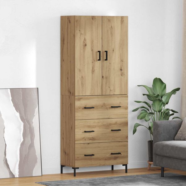 vidaXL Highboard Artisan Oak 69.5 x 34 x 180 cm Engineered Wood