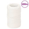 vidaXL Boat Rope Full White 2 mm 100 m Polypropylene