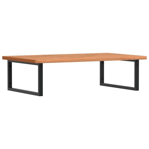 vidaXL Basin Shelf Wall Mounted Steel and Solid Wood Beech