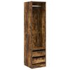 vidaXL Wardrobe with Drawers Smoked Oak 50x50x200 cm Engineered Wood