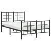 vidaXL Metal Bed Frame without Mattress with Footboard Black 120x190cm