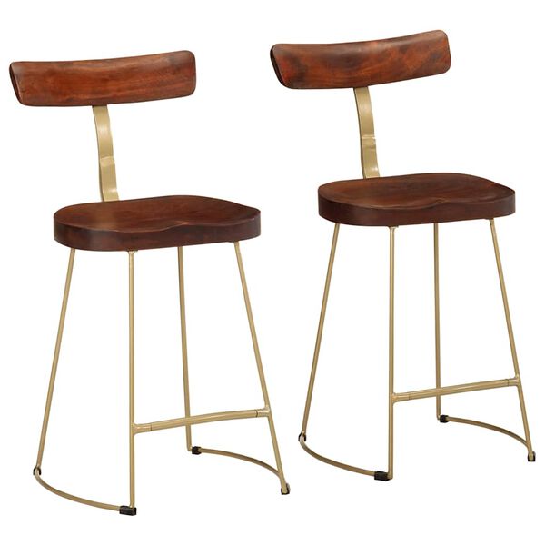 vidaXL Bar Stools 2 pcs 49x43x79 cm Solid Wood Mango