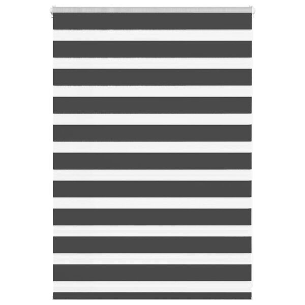 vidaXL Zebra Blind Black 110x100 cm Fabric Width 105.9 cm Polyester