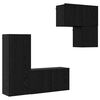 vidaXL TV Cabinet Wall-mounted 4 pcs Black Oak Engineered Wood