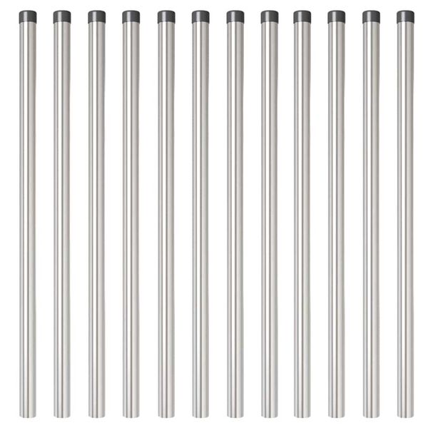 vidaXL Fence Posts 12 pcs Silver 100 cm Powder-coated steel