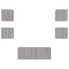vidaXL 6 Piece TV Wall Units with LED Grey Sonoma Engineered Wood