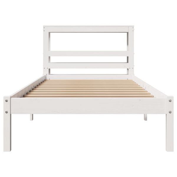 vidaXL Bed Frame without Mattress White 100x200 cm Solid Wood Pine