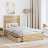 vidaXL Storage Bed with Drawer Sonoma Oak 90 x 190 cm Engineered Wood