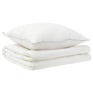 vidaXL Duvet and Pillow Set 2 pcs 152x203 cm Summer 140 GSM Wool White