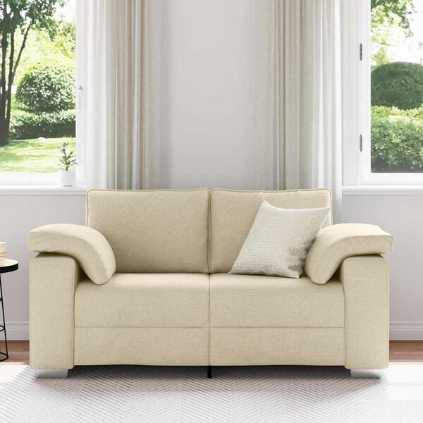 vidaXL Sofa Cream 160 x 77 x 82 cm Fabric
