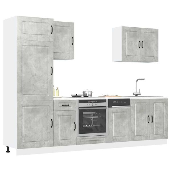 vidaXL 7 Piece Kitchen Cabinet Set Kalmar Concrete Grey Engineered Wood