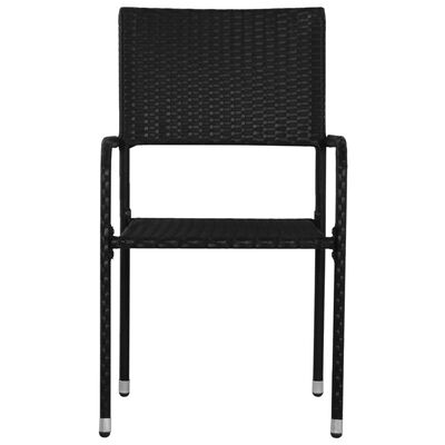 vidaXL Outdoor Dining Chairs 4 pcs Poly Rattan Black