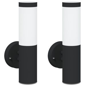 vidaXL Outdoor Wall Lights 2 pcs Black 15 x 7.5 x 33 cm