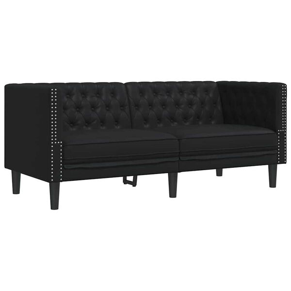vidaXL Sofa Black 174 x 74.5 x 70.5 cm PVC
