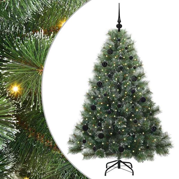 vidaXL Artificial Christmas Tree with 150 LEDs Green 150 cm PE and PVC