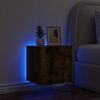 vidaXL TV Wall Cabinets with LED Lights 2 pcs Smoked Oak 40.5x35x40 cm