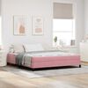 vidaXL Box Spring Bed with Mattress Pink 180 x 220 cm Fabric