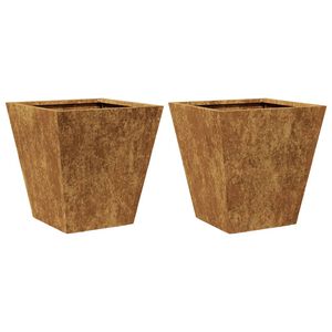 vidaXL Garden Planters 2 pcs 30x30x30 cm Weathering Steel