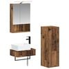 vidaXL Bathroom Cabinet Set 4 pcs Old Wood 50 x 14.5 x 70 cm