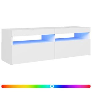 vidaXL TV Cabinet with LED Lights White 120x35x40 cm