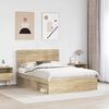 vidaXL Bed Frame with Headboard Sonoma 160 x 200 cm Solid Pine Wood