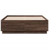 vidaXL Bed Frame with LED without Mattress Brown Oak 120x190 cm Small Double