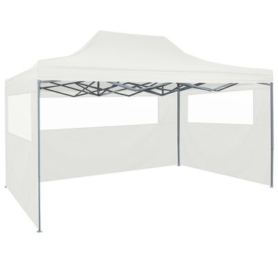 vidaXL Foldable Party Tent with 4 Sidewalls 3x4.5 m White